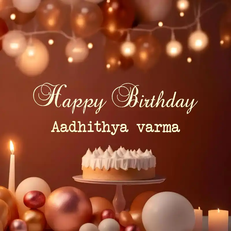 Happy Birthday Aadhithya varma Cake Candles Card